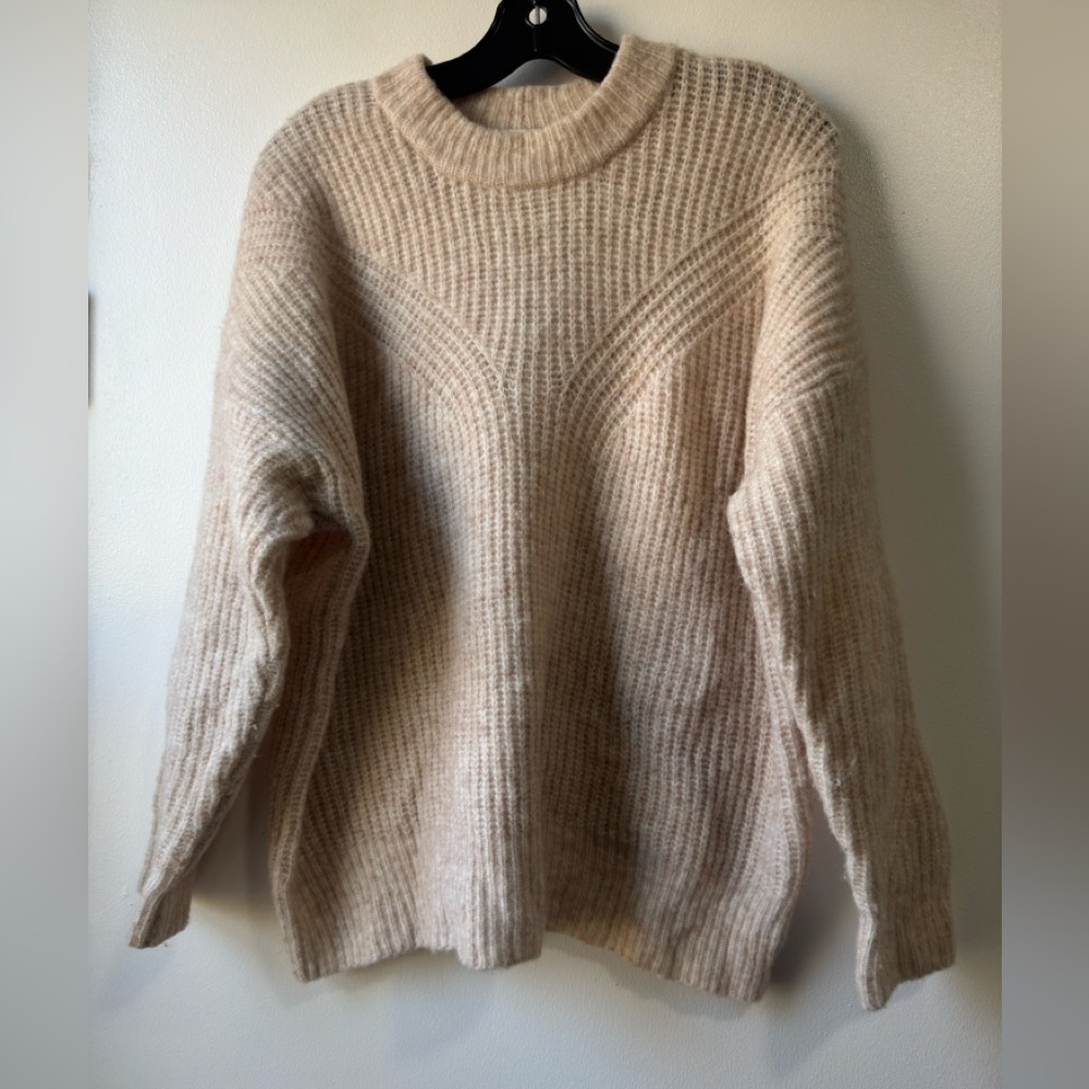 Madewell Belfiore Ribbed Pullover Sweater Women’s Clothing Heather Sz M